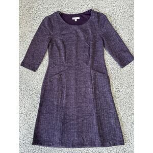 North Style Women’s Shift Dress Sz M Purple Stretch Pockets 3/4 Sleeve